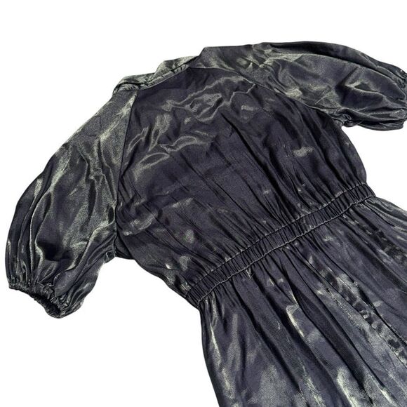 🔥 Samant Chauhan X Anthropologie metallic slate Utility zip up Shirt midi dress - Picture 6 of 9